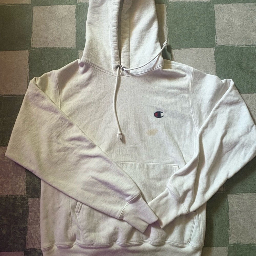 Champion Men's Cream Hoodie Sweater